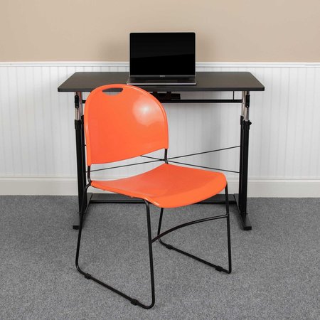 Flash Furniture Orange Plastic Stack Chair, PK5 5-RUT-188-OR-GG